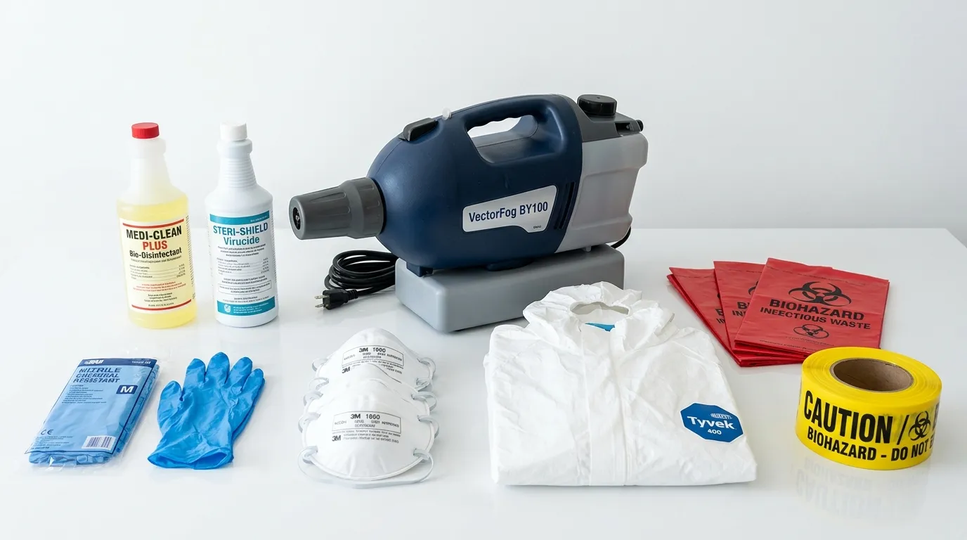 Professional biohazard remediation crew working in La Grange Park